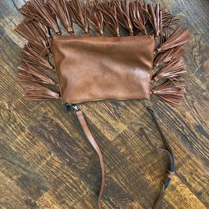 Brown fringe crossbody